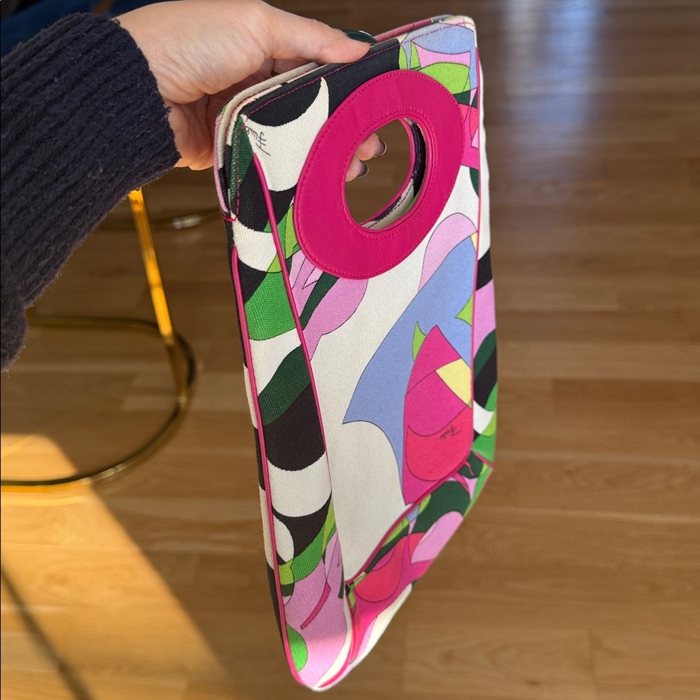 Emilio Pucci Pink and Blue Graphic Tote - Picture 8 of 17